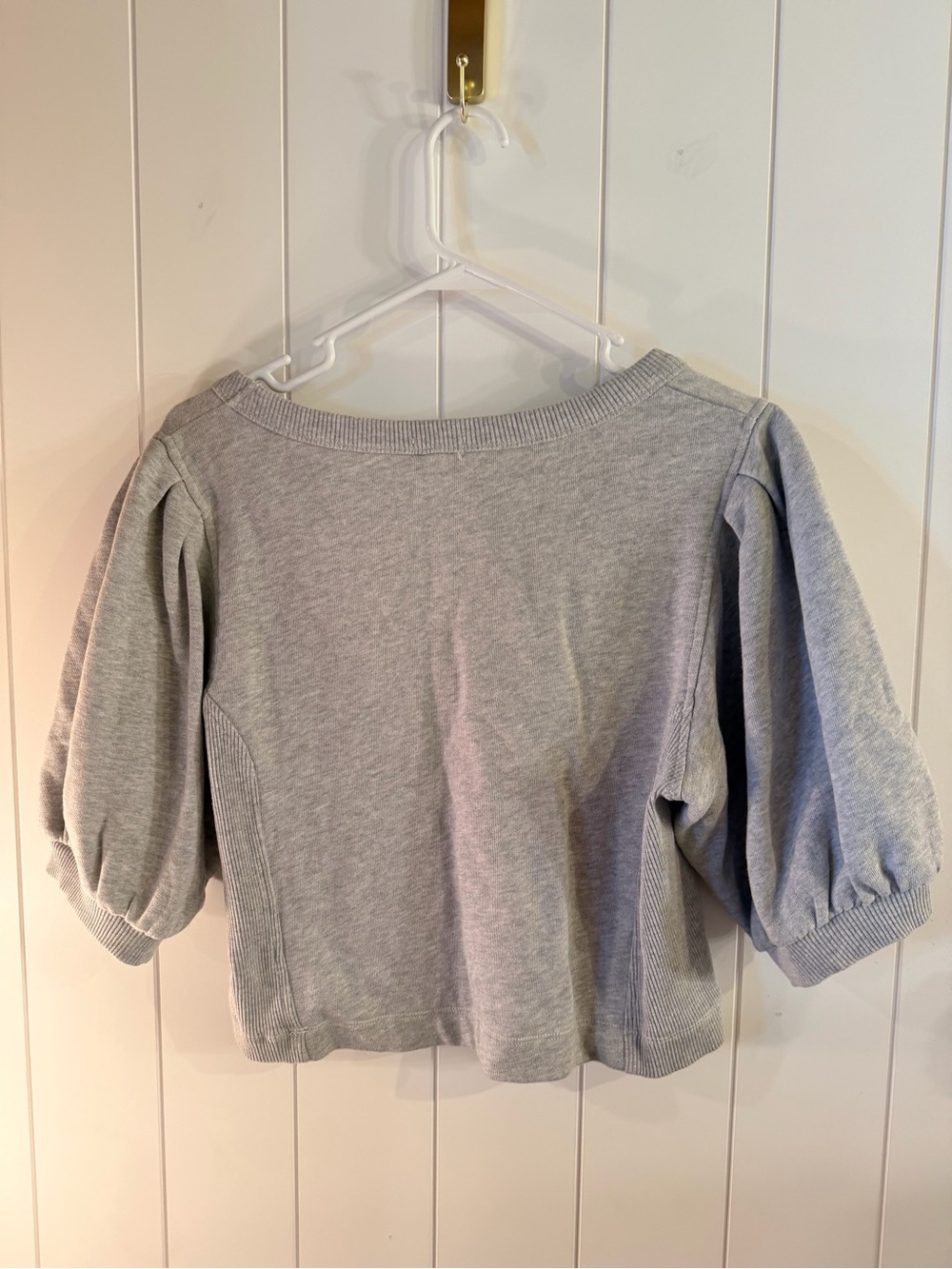 Aerie Gray Puff Sleeve Sweatshirt Top Medium